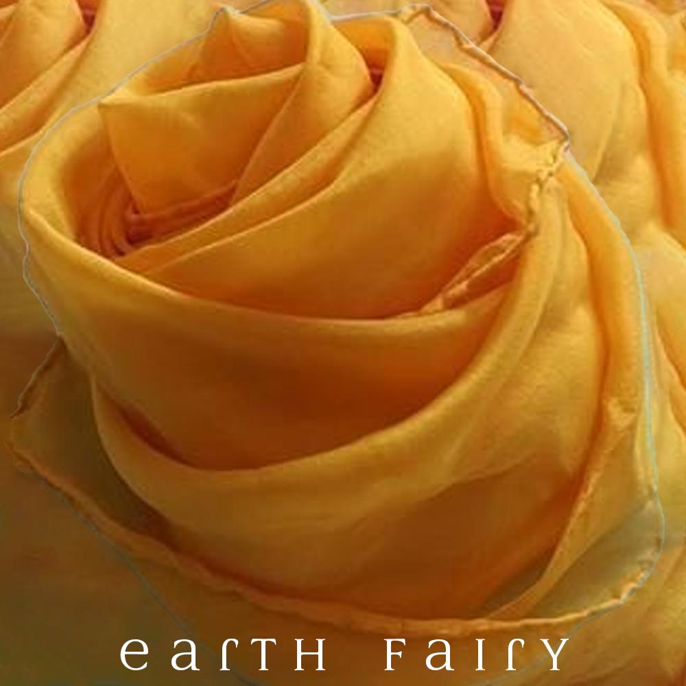 Mini Playsilk, 54cm Square in Gold, from The Earth Fairy Silk Collection