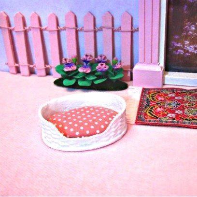 Miniature Pet Bed for Doll House or Fairy Garden