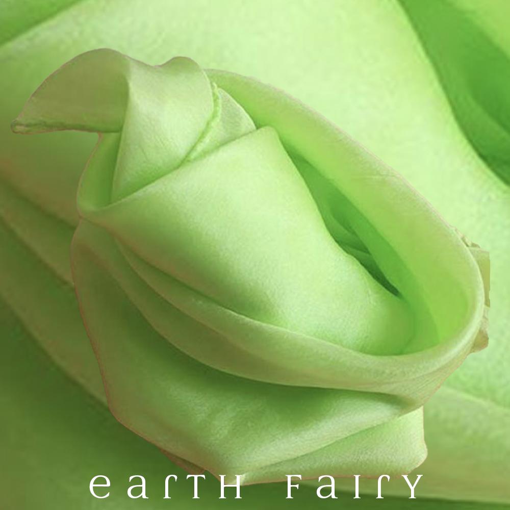 Playsilk, 90cm Square in Lime, from The Earth Fairy Silk Collection