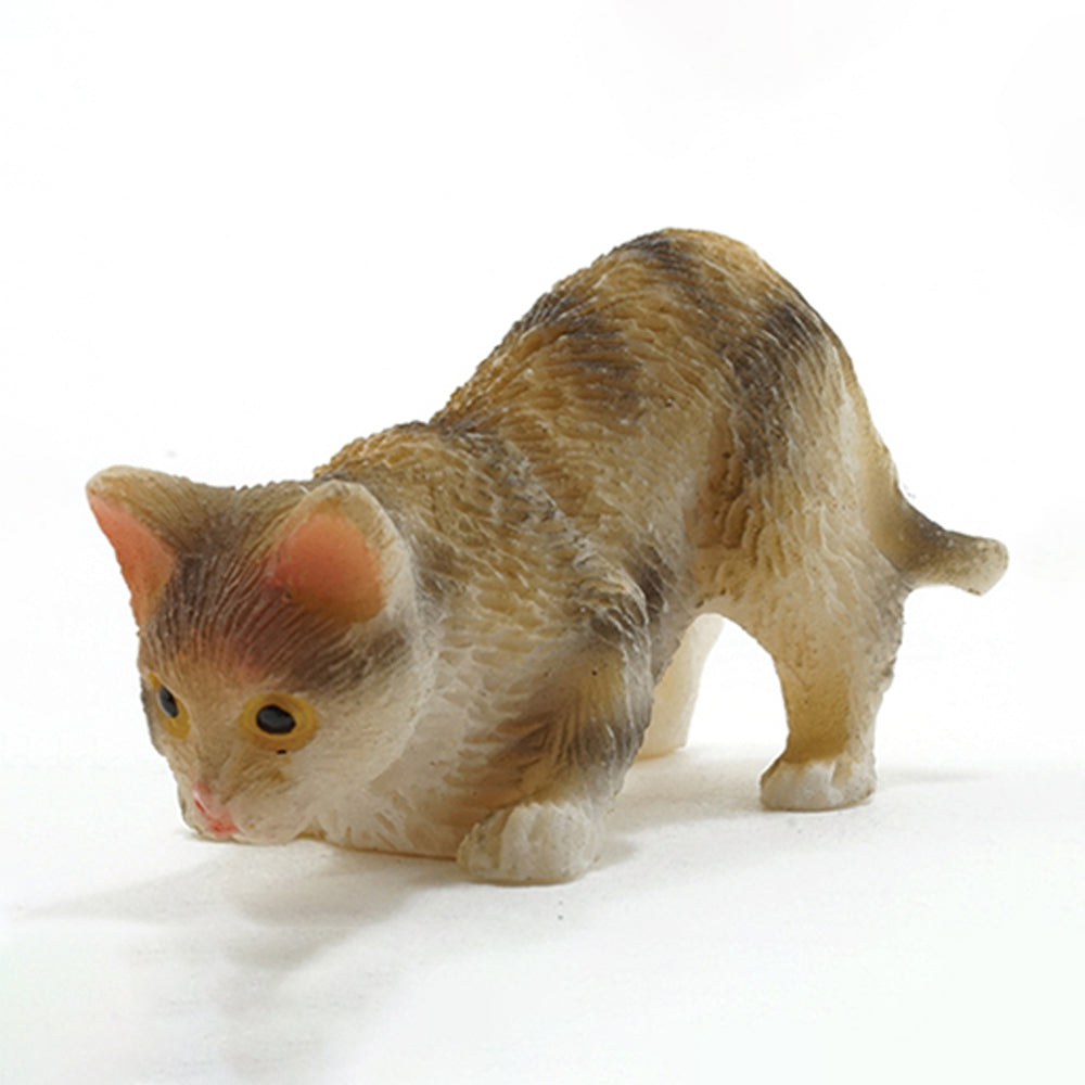 Miniature Tabby Cat Figurines - Set of 5
