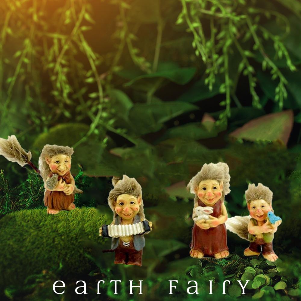 Troll Family, Set of 4, from The Miniature Fairy Garden Troll Figurine Collection by Earth Fairy