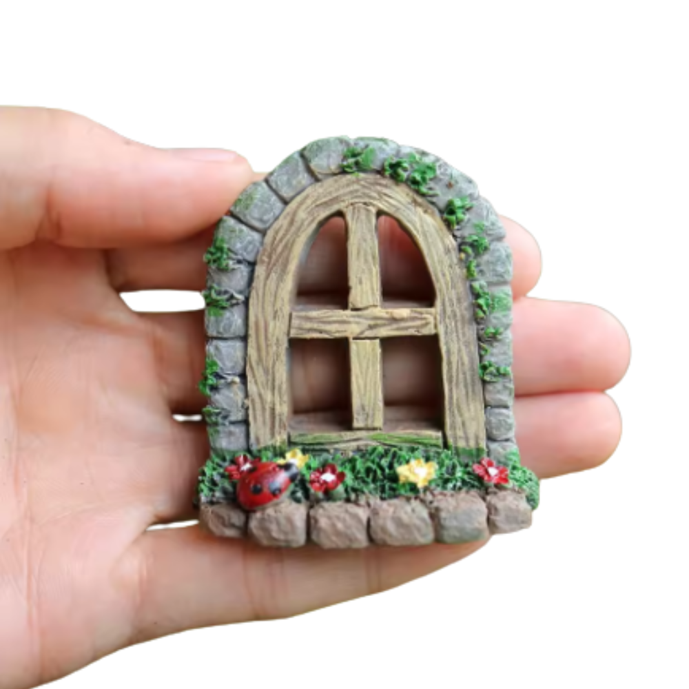 Arched Fairy Window with Ladybird