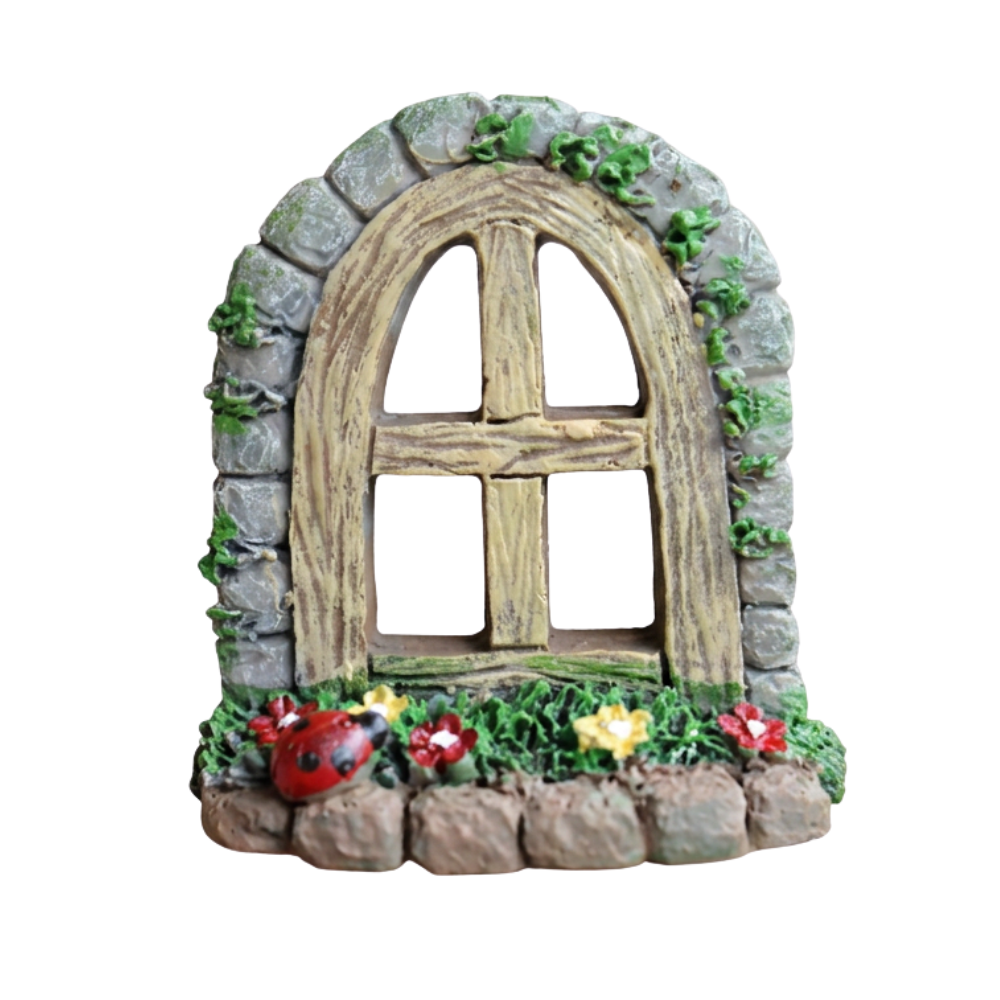 Arched Fairy Window with Ladybird