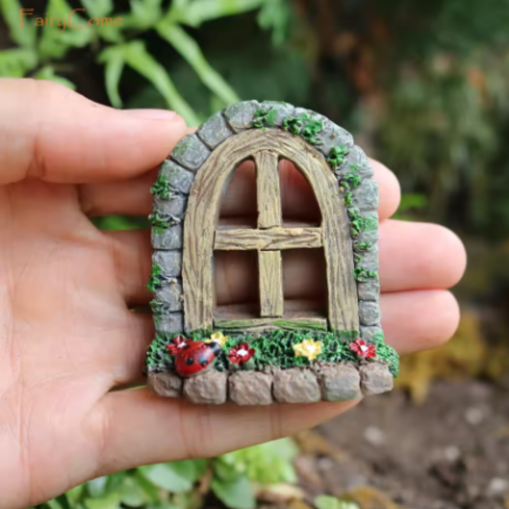 Arched Fairy Window with Ladybird