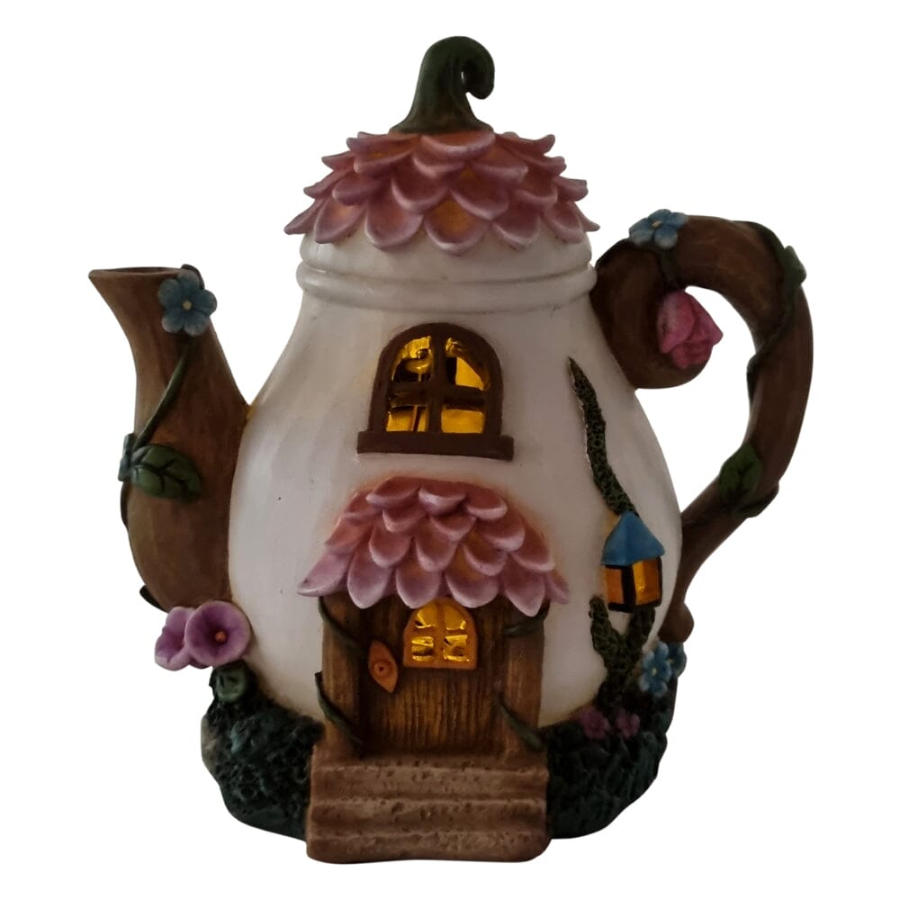 Blossom Teapot Fairy House - Solar Fairy Houses The Flower Garden Collection 
