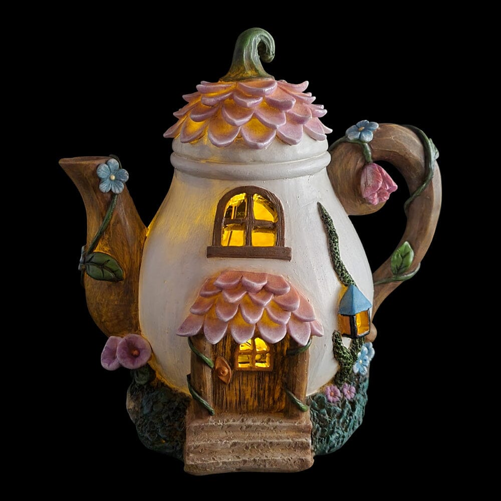 Blossom Teapot Fairy House - Solar Fairy Houses The Flower Garden Collection 
