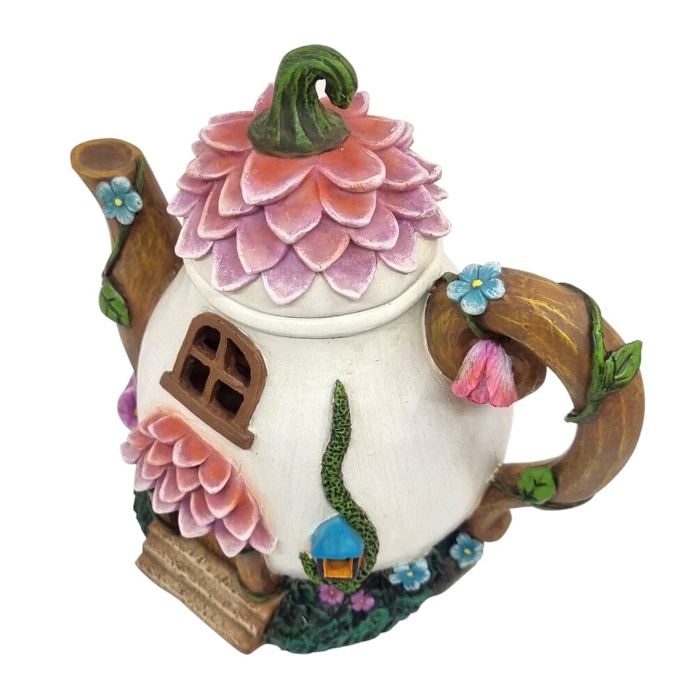 Blossom Teapot Fairy House - Solar Fairy Houses The Flower Garden Collection 