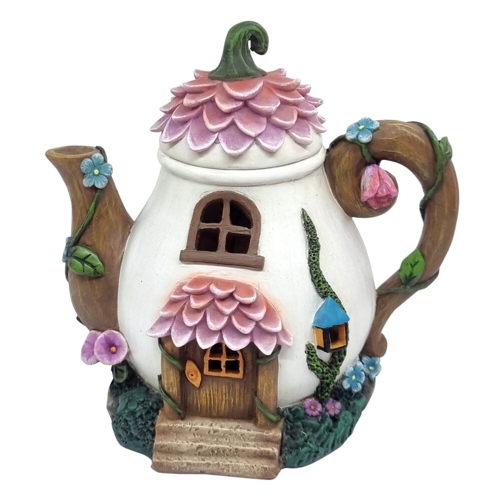 Blossom Teapot Fairy House - Solar Fairy Houses The Flower Garden Collection 