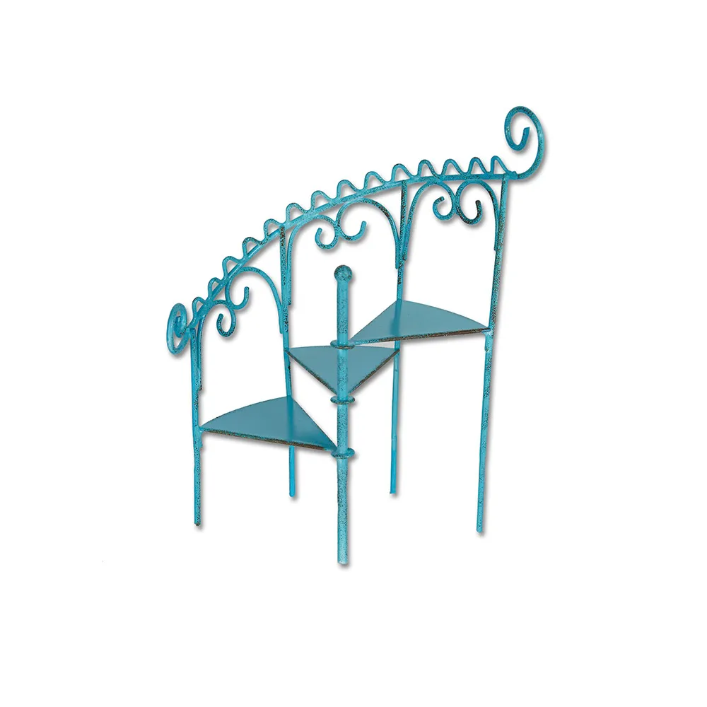 Blue Metal Spiral Staircase