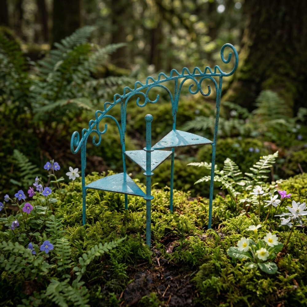 Blue Metal Spiral Staircase