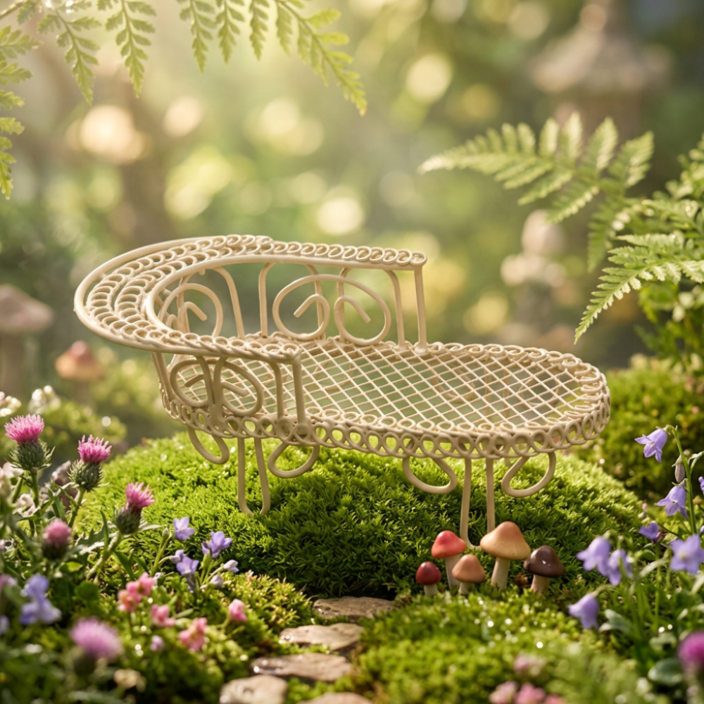 Metal Chaise Lounge - Cream