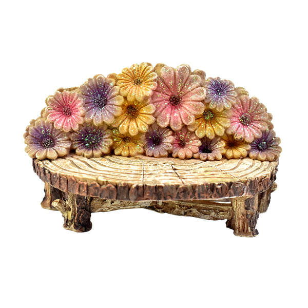 Daisy Bench Daisy Flower Bench | Fairy Garden Furniture | Earth Fairy