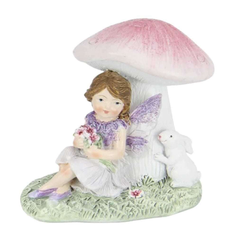 Flower Garden Fairy Resting Under a Mushroom Fairy Garden Figurines The Flower Garden Collection 