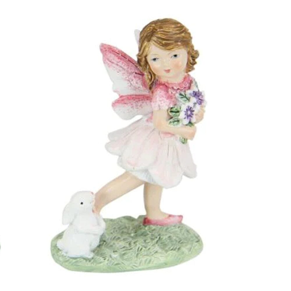 Flower Garden Fairy with Flowers &amp; Bunny Fairy Garden Figurines The Flower Garden Collection 