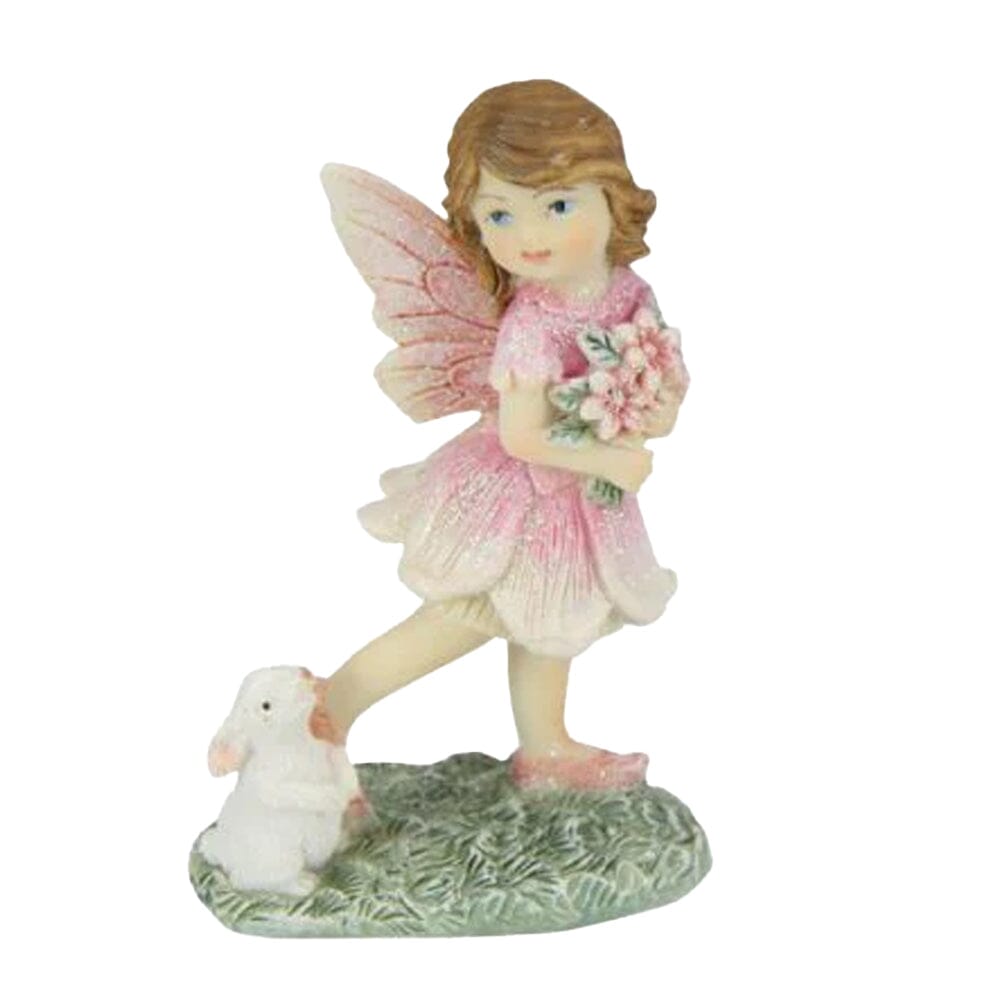 Flower Garden Fairy with Flowers &amp; Bunny Fairy Garden Figurines The Flower Garden Collection 