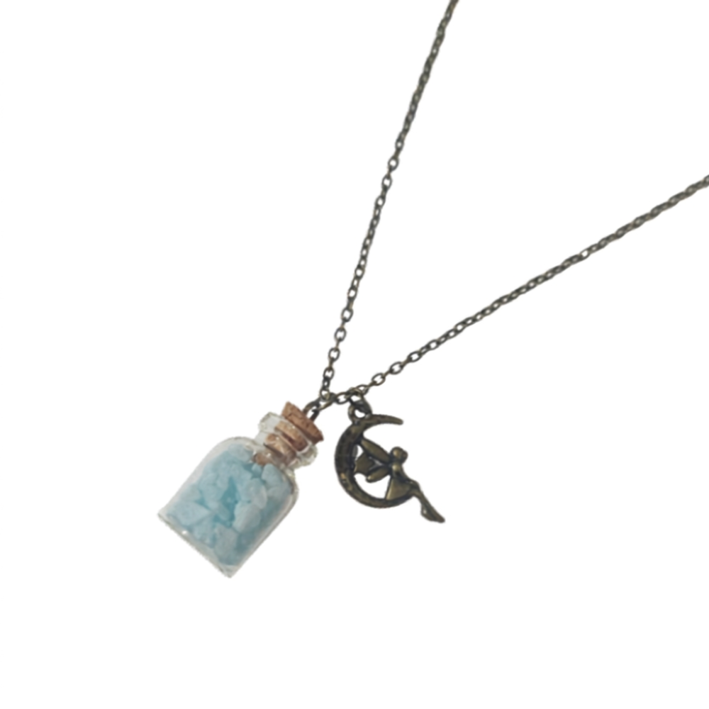 Glow in the Dark Fairy Moon Bottle Necklace