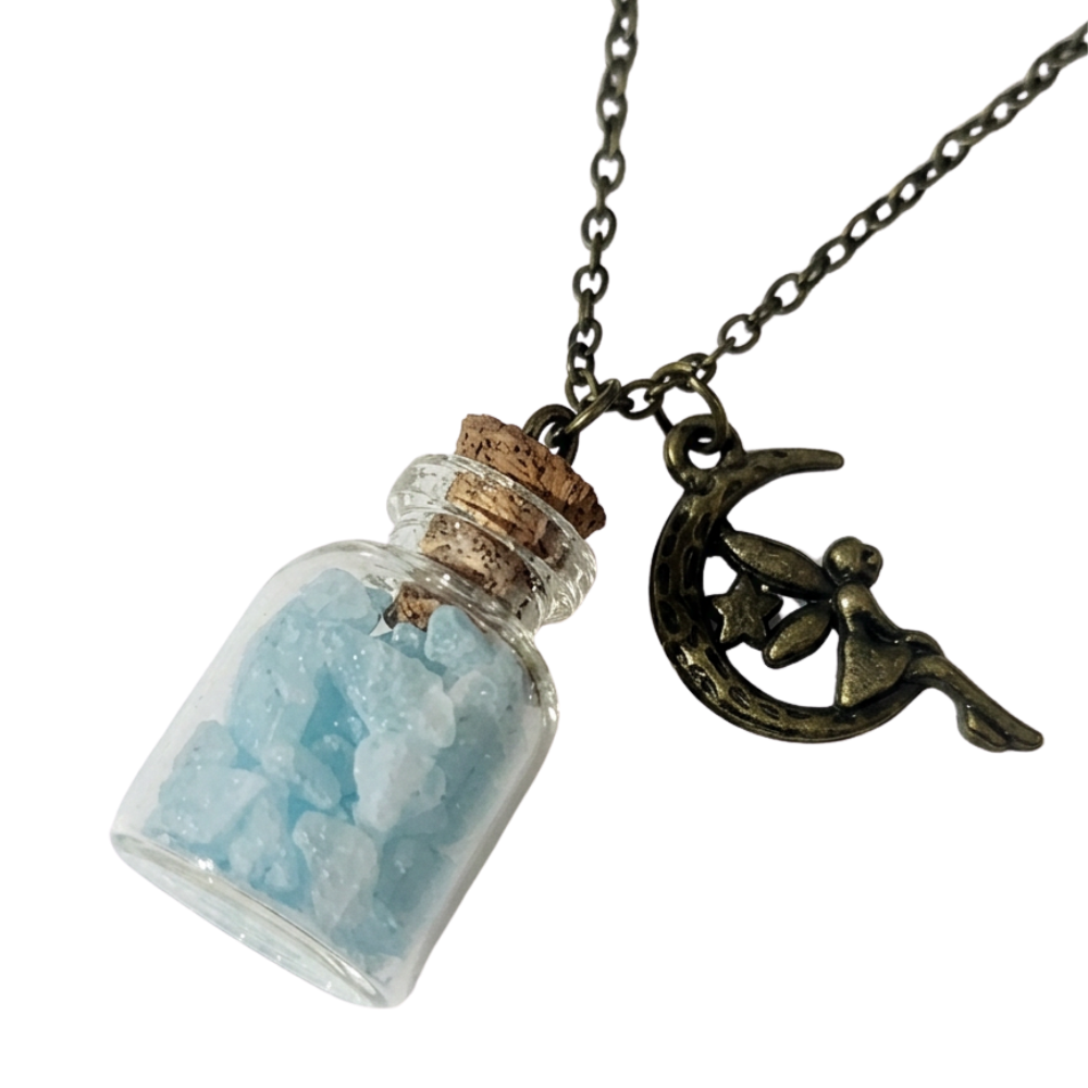 Glow in the Dark Fairy Moon Bottle Necklace