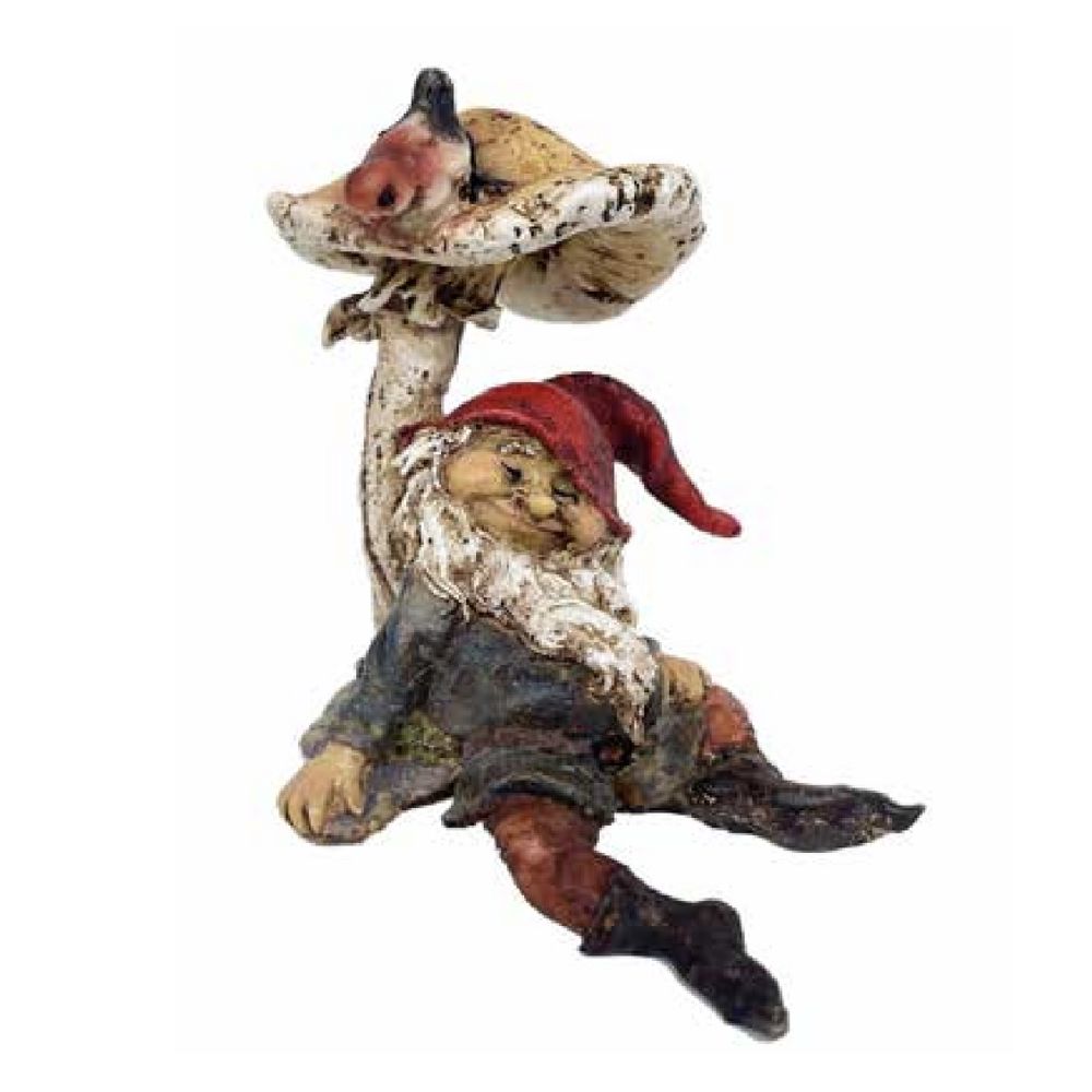 Gnome Sleeping Under Mushroom