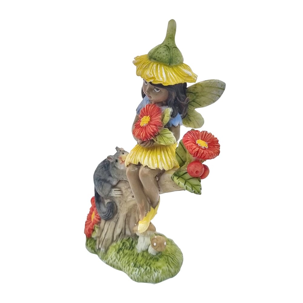Gum Blossom Fairy with Possum Fairy Garden Figurines The Flower Garden Collection 