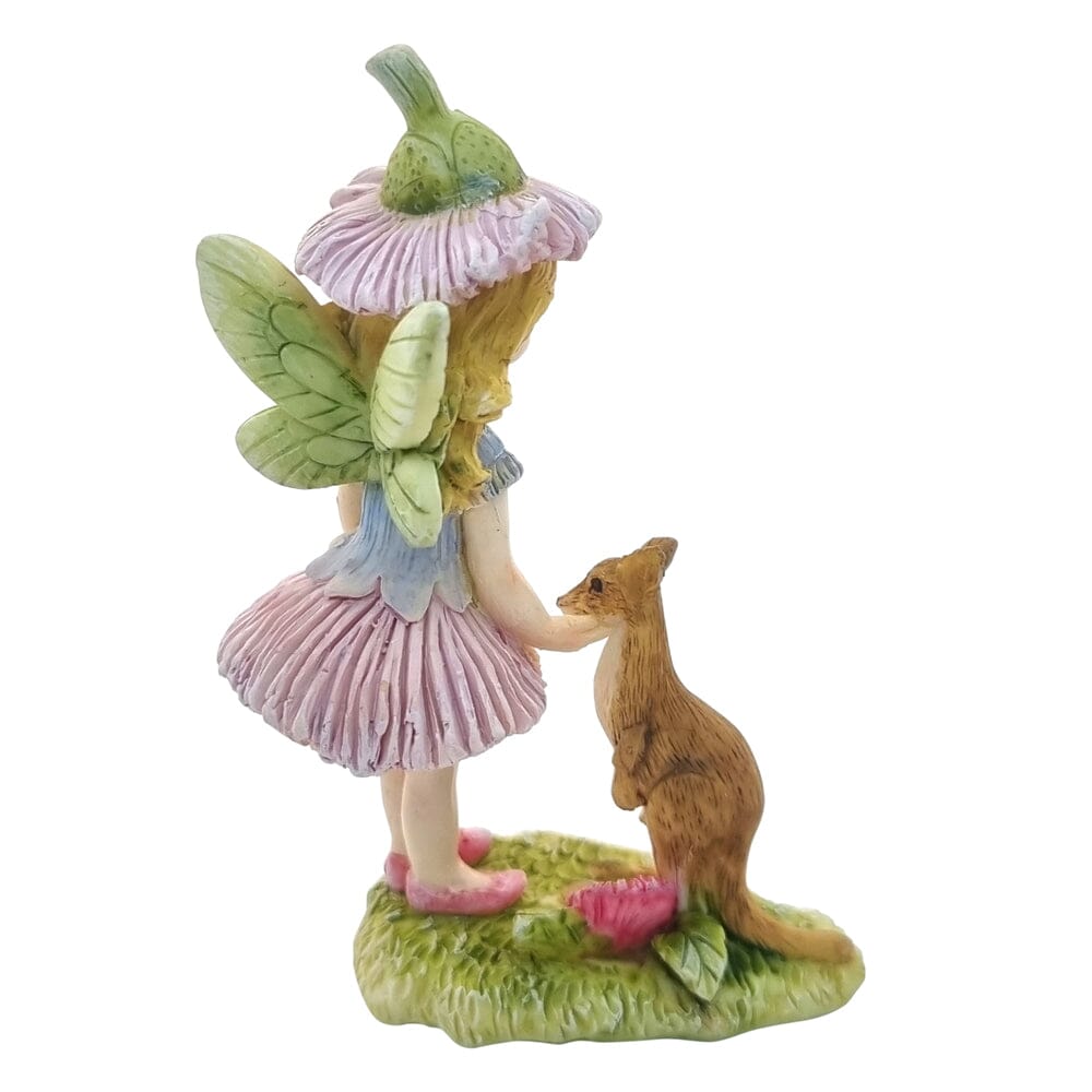 Gum Blossom Fairy with Kangaroo Joey Fairy Garden Figurines The Flower Garden Collection 