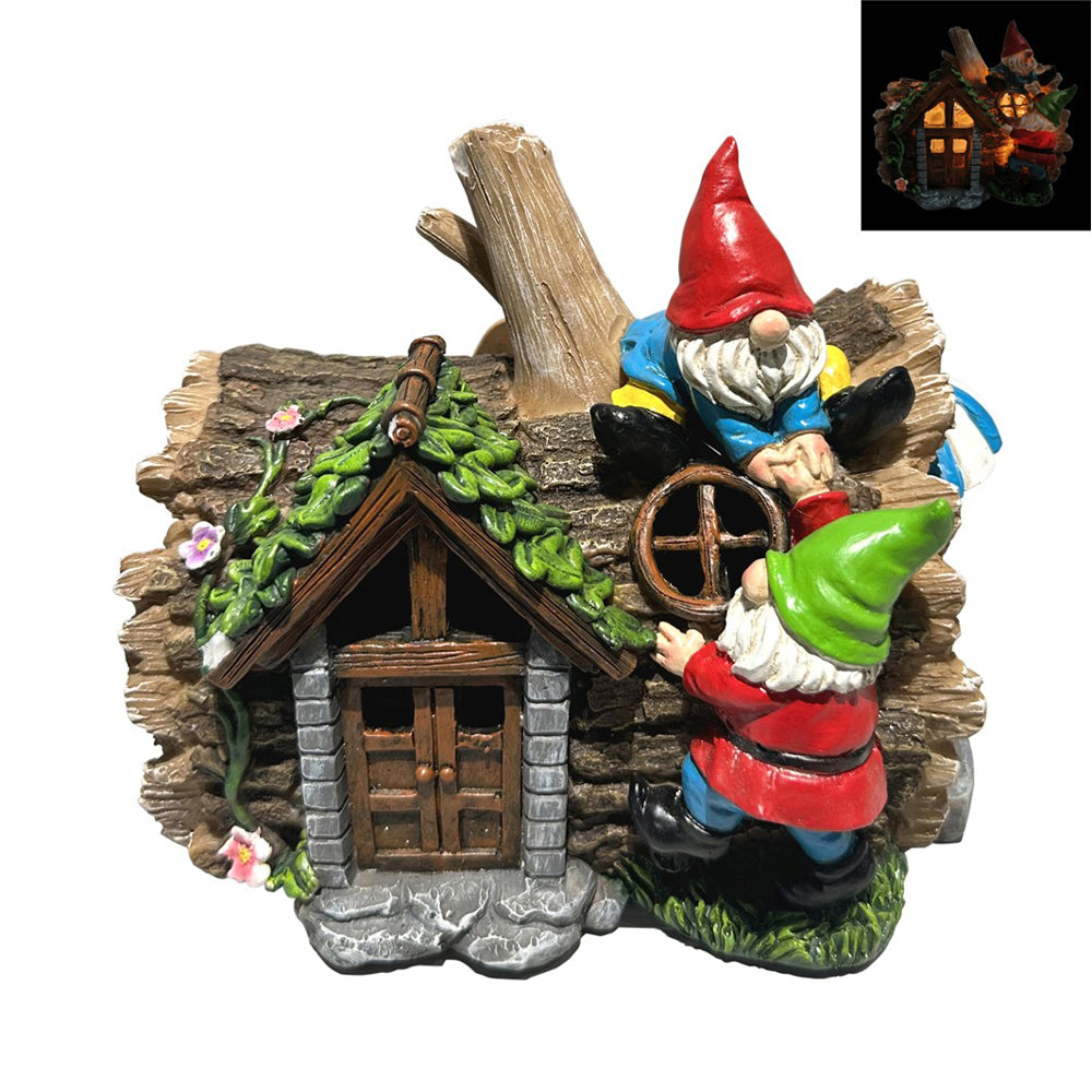 Log House with Gnomes - Solar