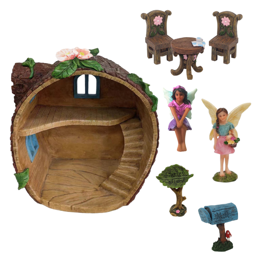 Two-Storey Log Cabin with Accessories