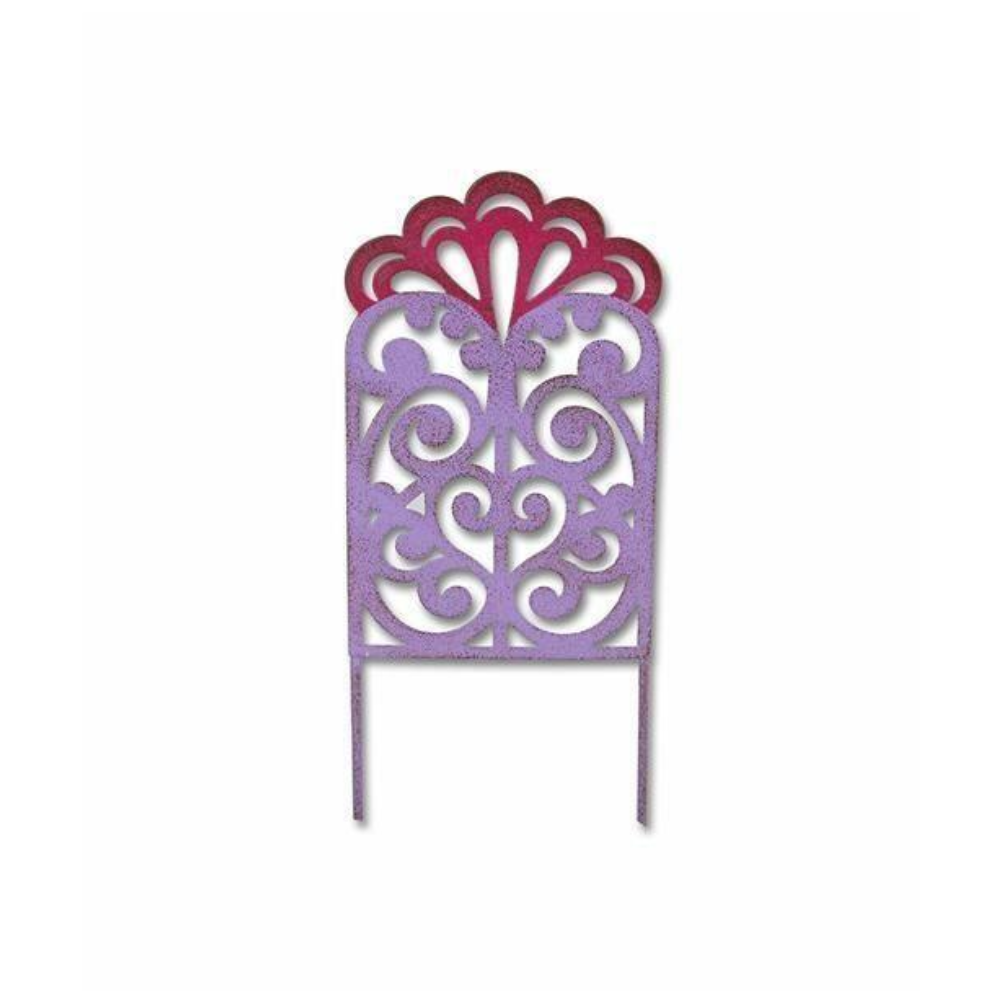 Pink &amp; Purple Filigree Fairy Garden Gate Pick
