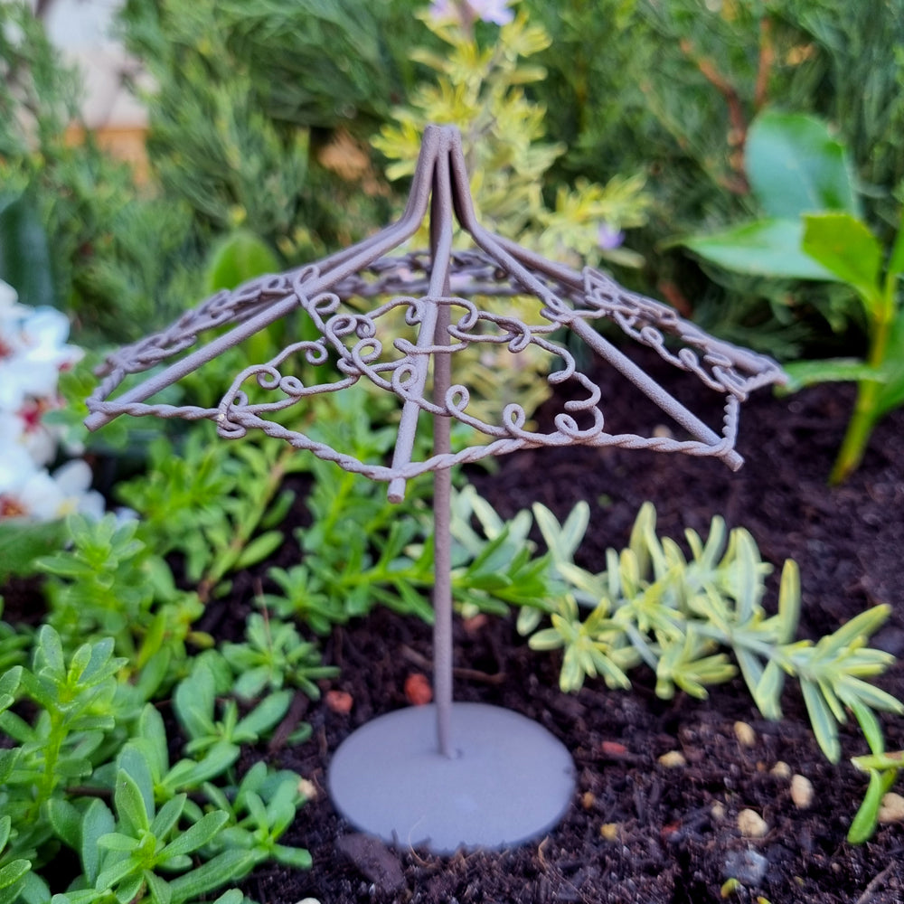 Metal Garden Umbrella - Rust Brown