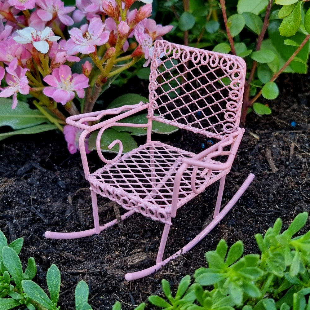 Metal Rocking Chair - Pink