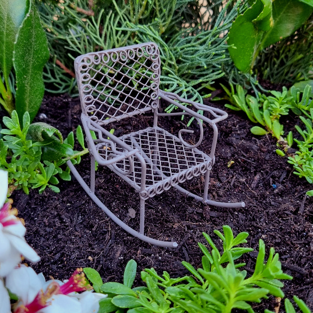 Metal Rocking Chair - Rust Brown