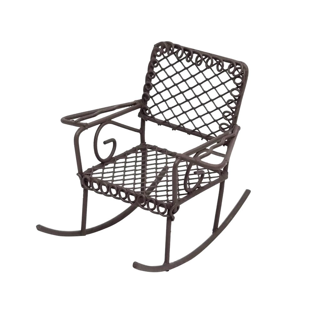 Metal Rocking Chair - Rust Brown