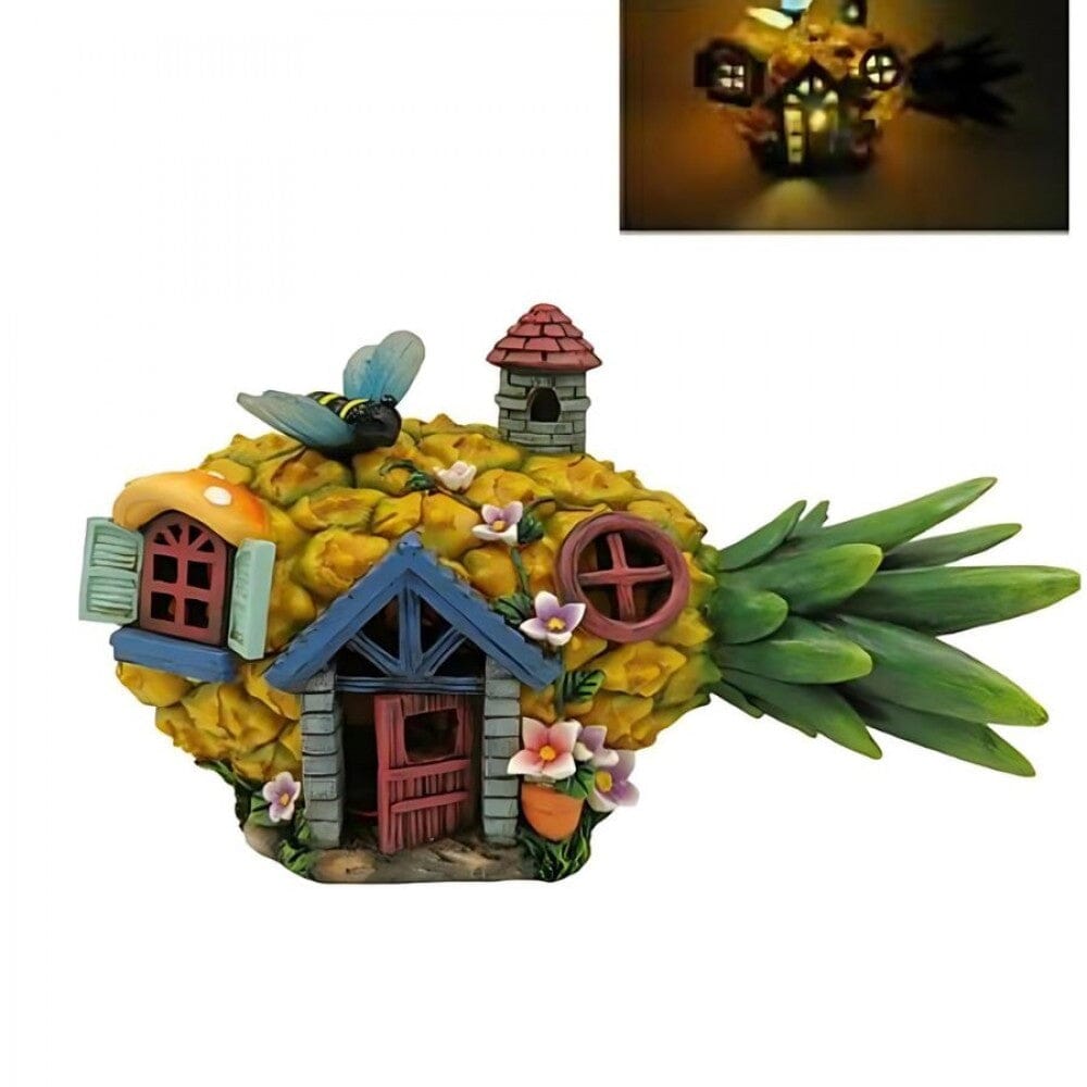 Pineapple Fairy Abode - Solar Fairy Houses Earth Fairy 