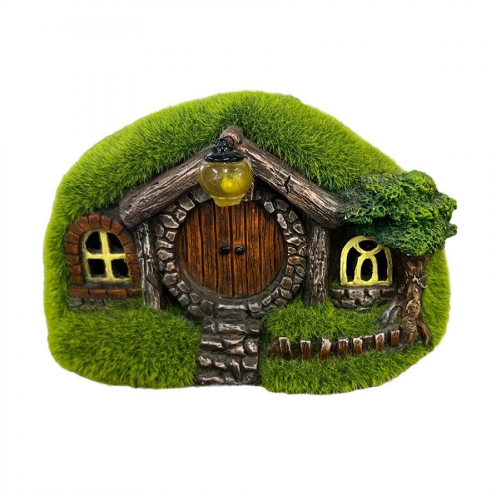 Grassy Hobbit Haven - Solar Fairy Houses Earth Fairy 