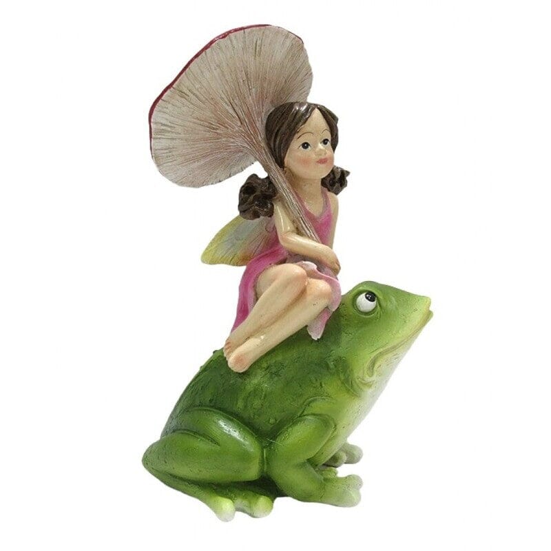 Fairy Sitting on Frog Fairy Figurines Earth Fairy 