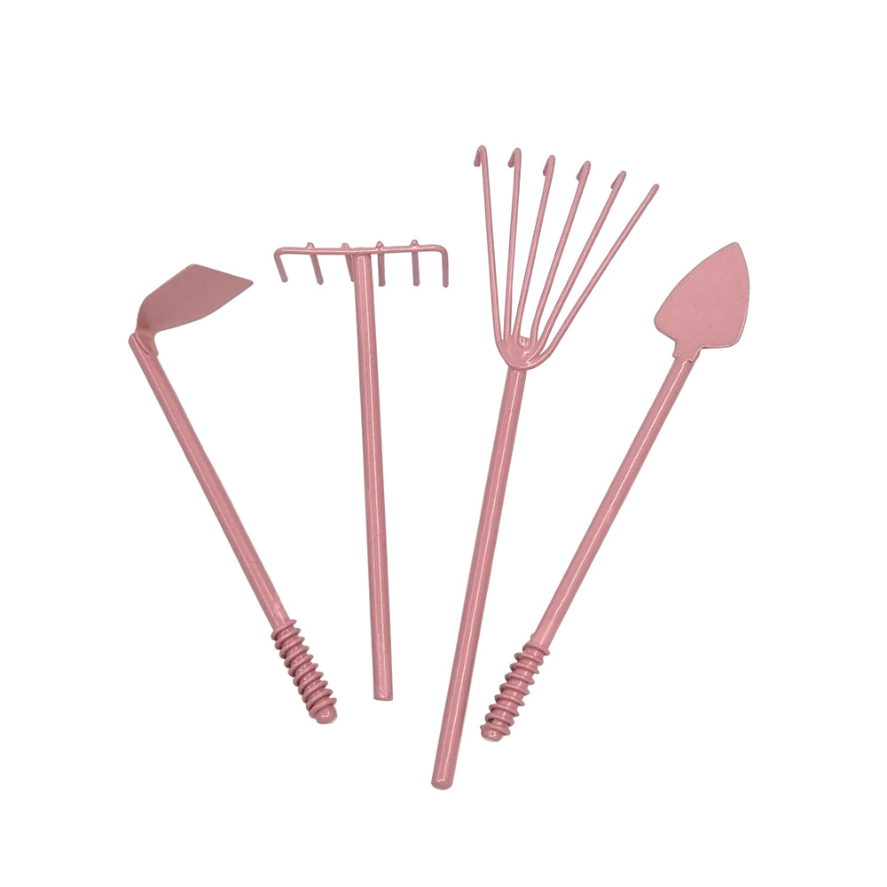 Pink Metal Garden Tools 4pc Set