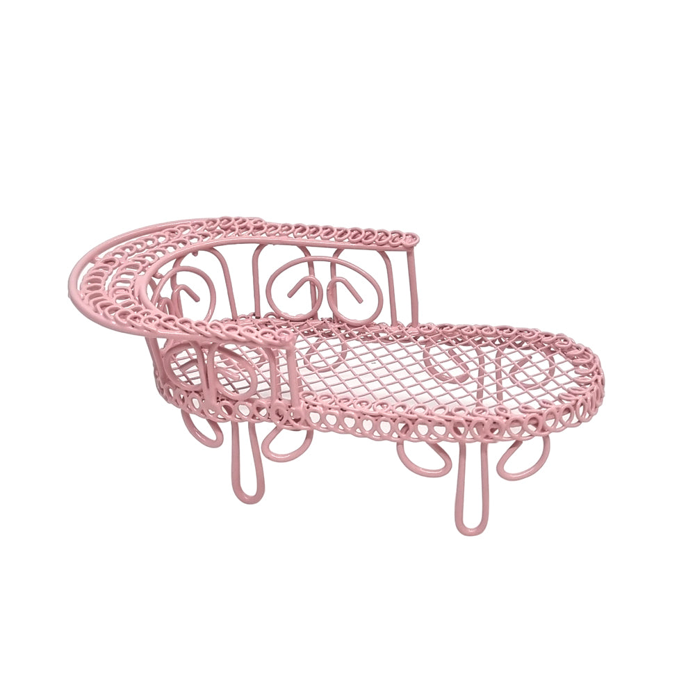Metal Chaise Lounge - Pink
