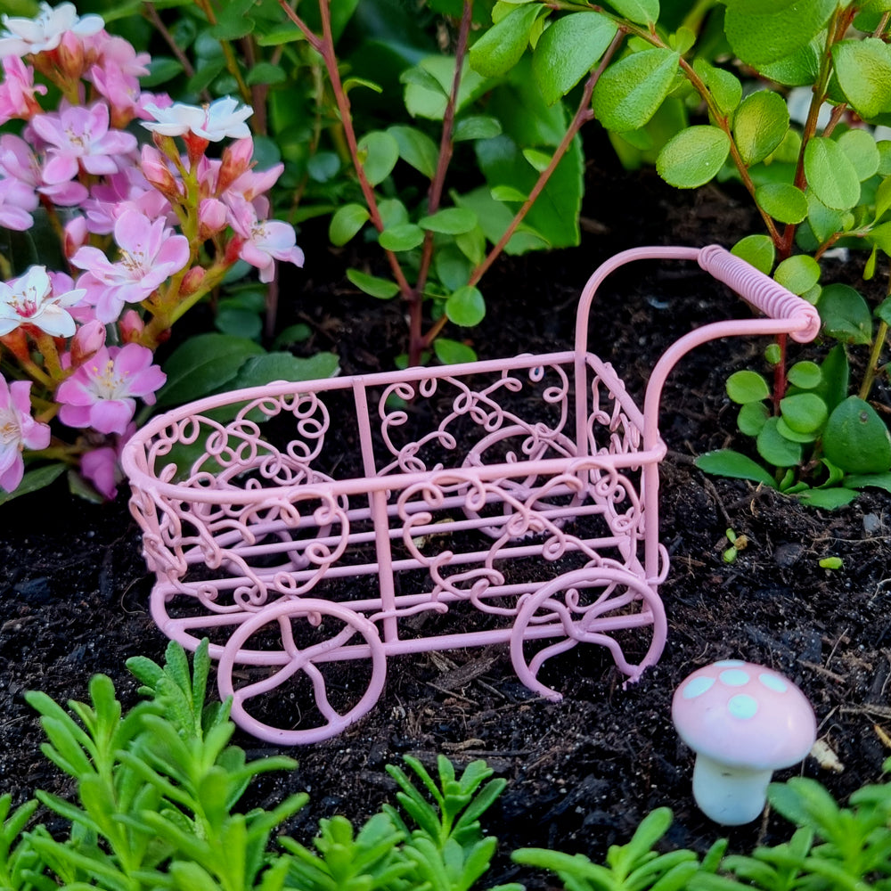 Pink Metal Garden Cart