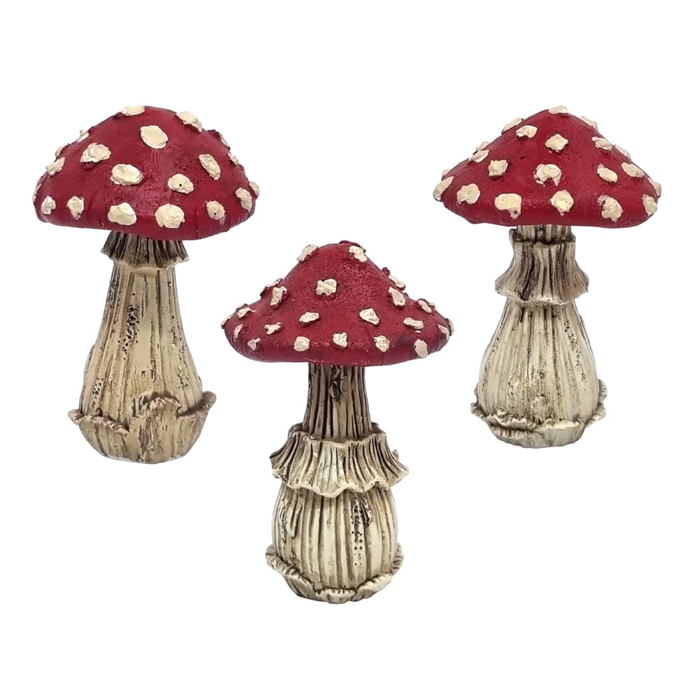Red Mushrooms - Set of 3 Fairy Garden Mushrooms The Willow Collection 