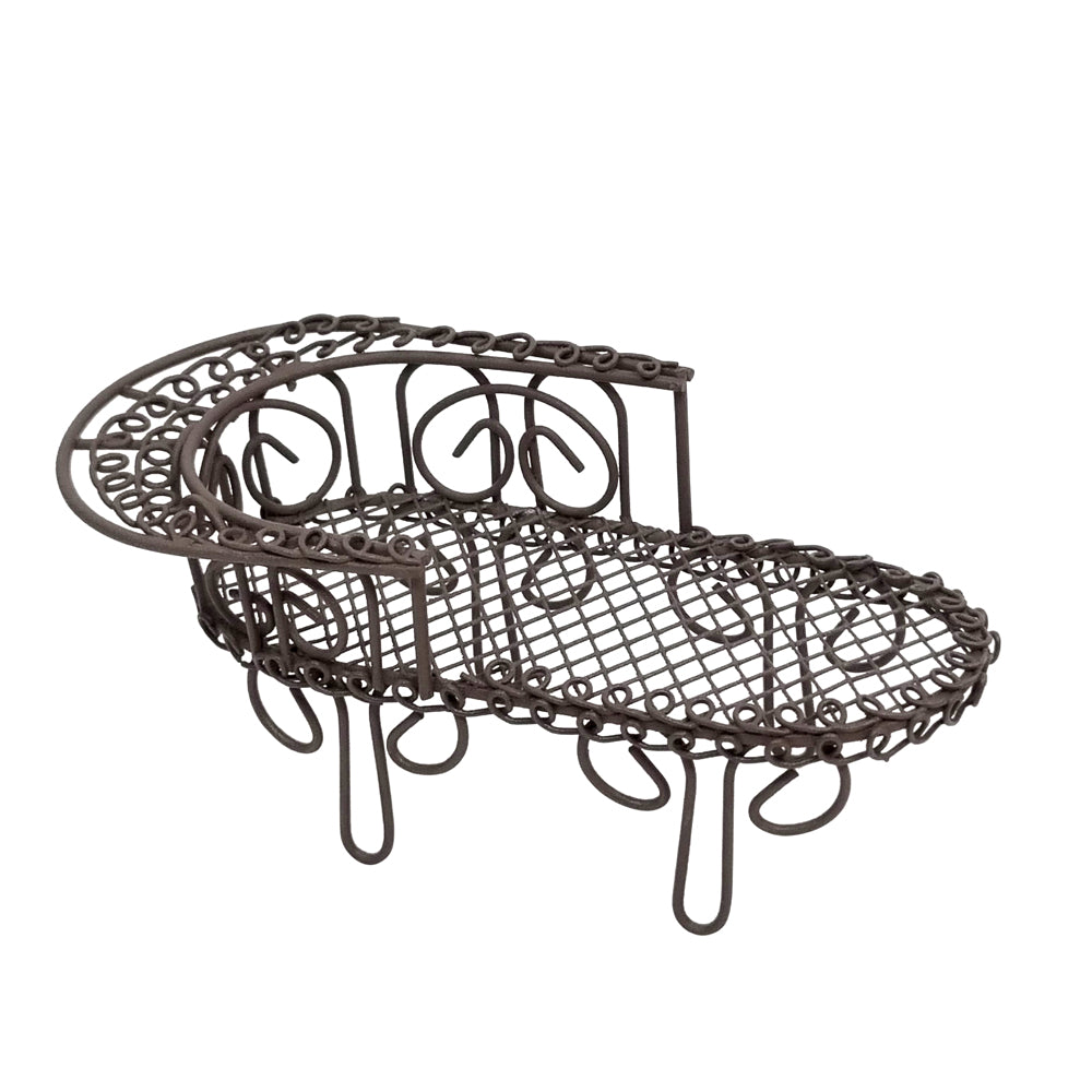 Metal Chaise Lounge - Rust Brown