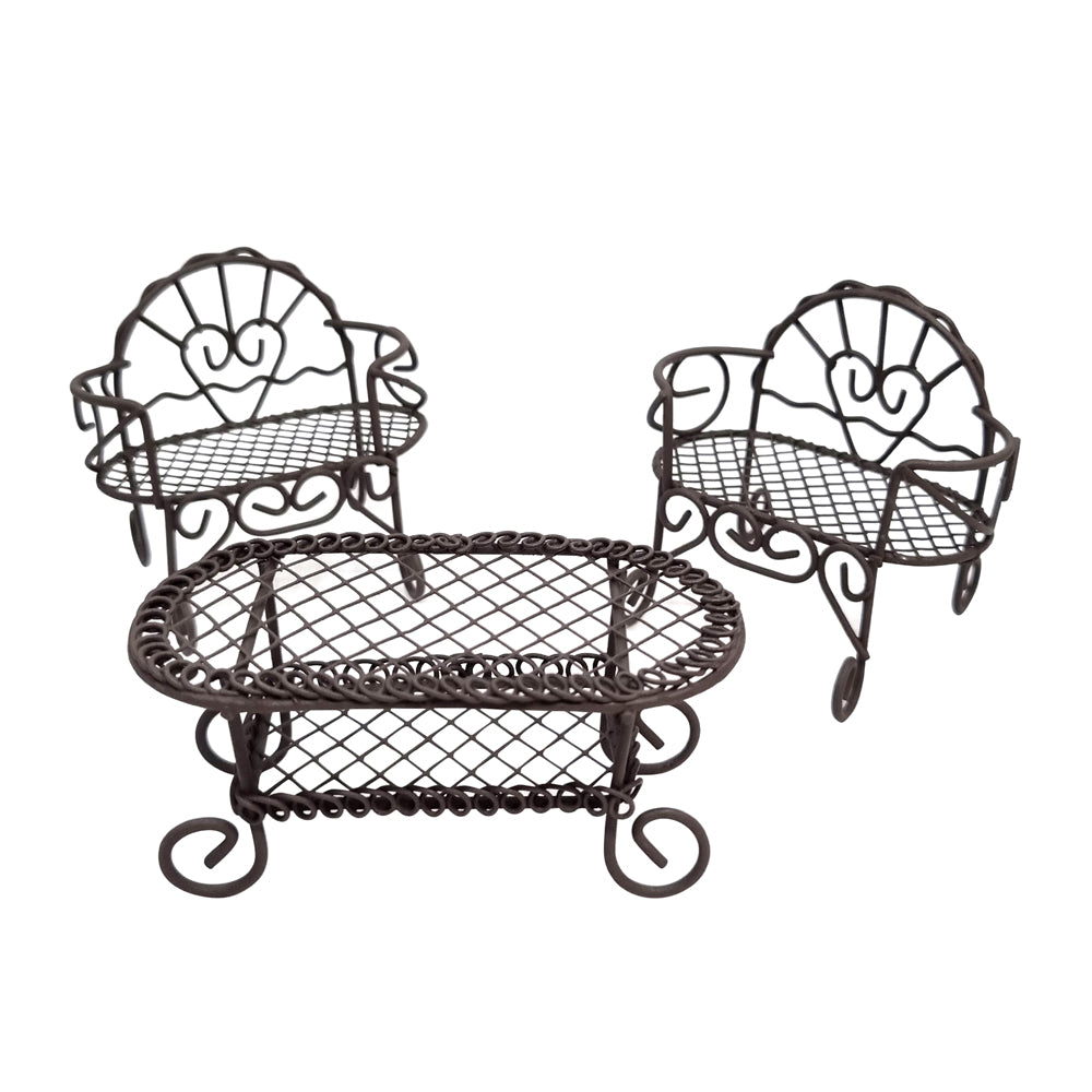Rust Metal Furniture Set - 3pc