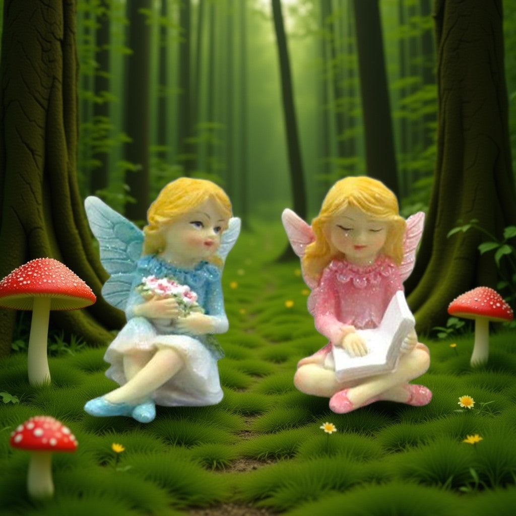 Flower Garden Fairies Sitting - Set of 2