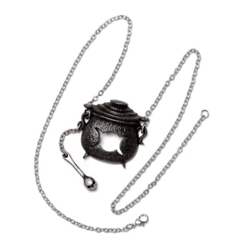 The Witch's Cauldron Pewter Necklace Fairy Dust & Wishes Earth Fairy 
