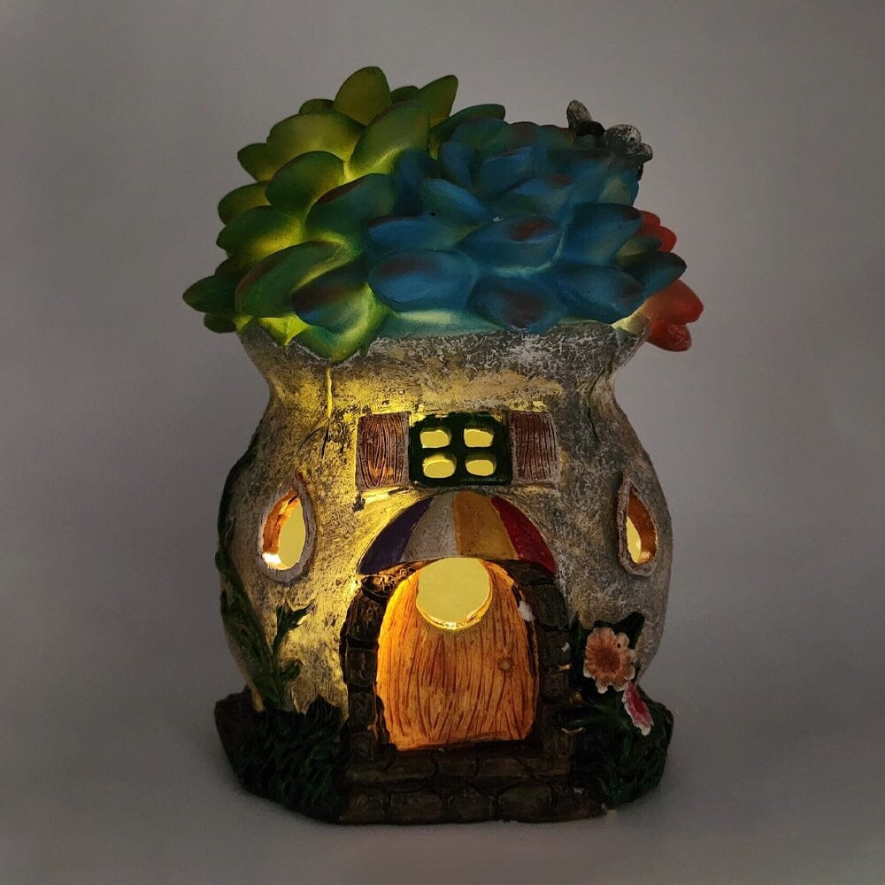 Topsy's Succulent House - Solar Fairy Houses Wildwander Village Collection 