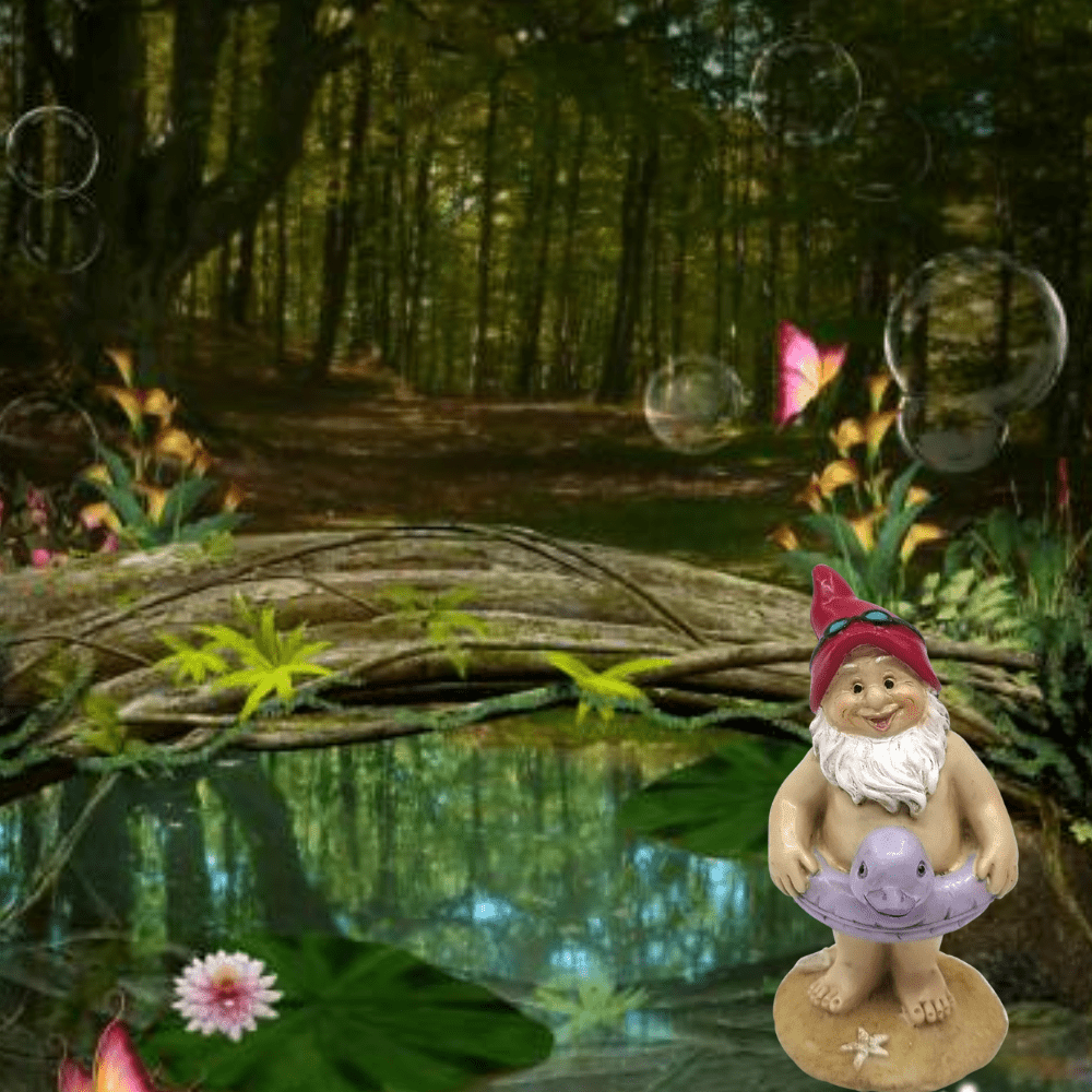 Gnome with a Swim Ring Gnomes, Pixies, Trolls &amp; Elves The Willow Collection 