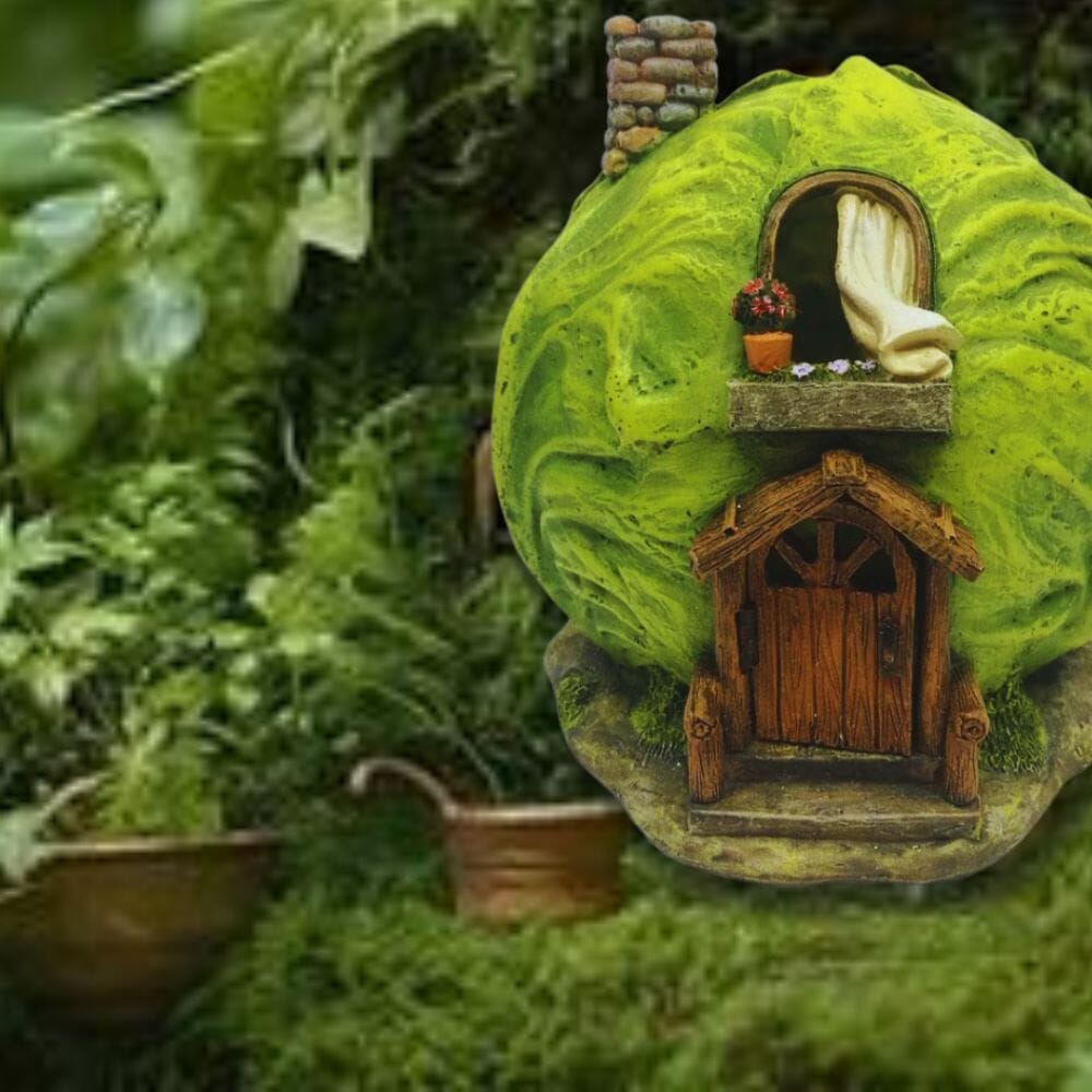 Cabbage House with Light Fairy Houses The Willow Collection 