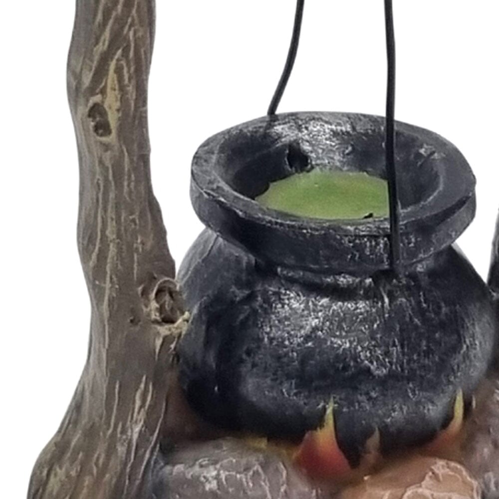 Witch's Cauldron on Log Fire Accessories The Flower Garden Collection 