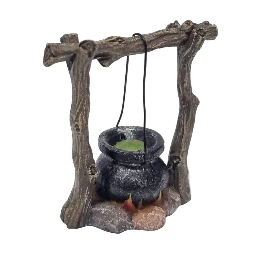 Witch&#39;s Cauldron on Log Fire Accessories The Flower Garden Collection 