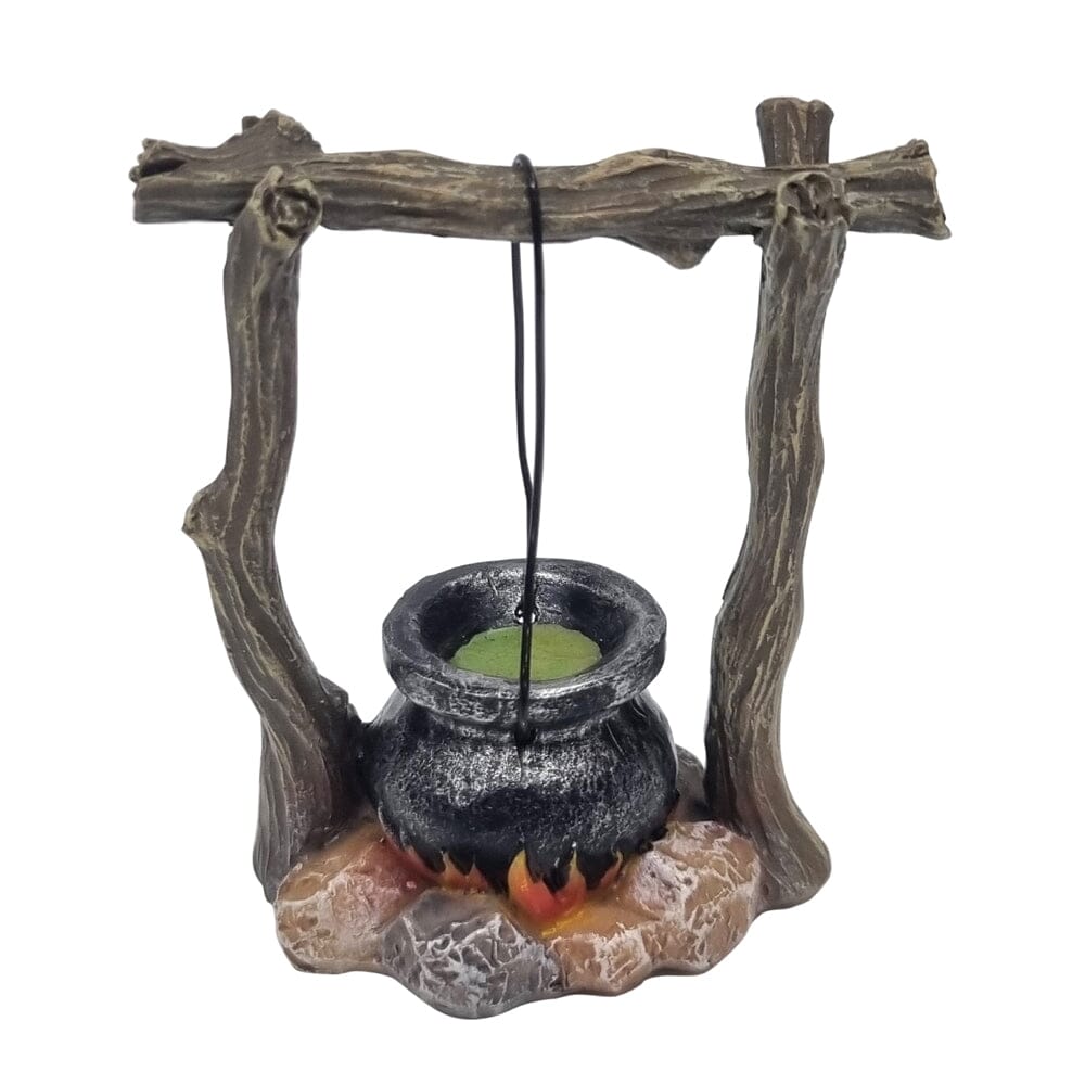 Witch&#39;s Cauldron on Log Fire Accessories The Flower Garden Collection 