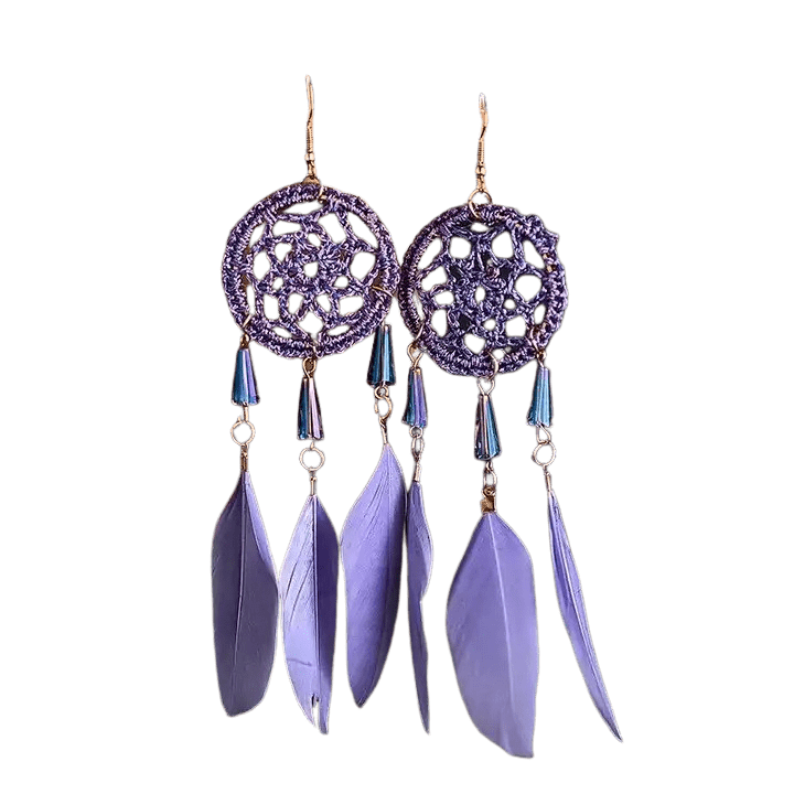 Dream Catcher Earrings - Violet Jewellery Earth Fairy 
