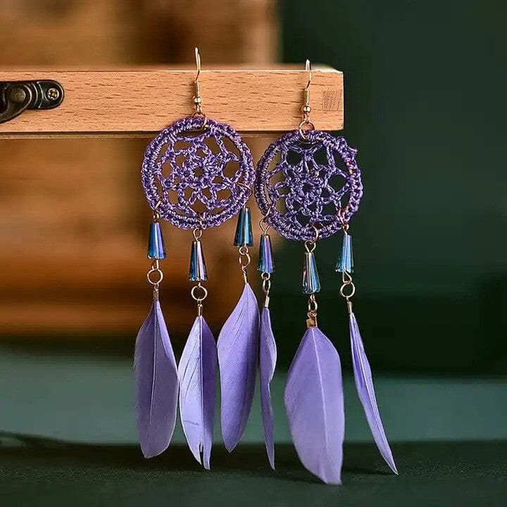 Dream Catcher Earrings - Violet Jewellery Earth Fairy 